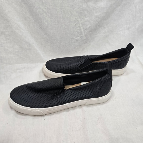Women's Black Perforated Slip On Sneakers Casual Comfort Shoes Sz 8.5 - Picture 5 of 7